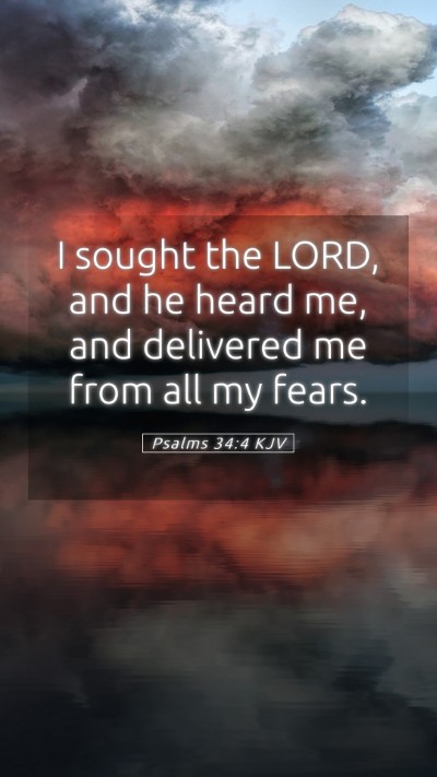 Picture 05 - Psalms 34:4 KJV Mobile Phone Wallpaper - I sought the LORD, and he heard me, and delivered - Mobile Bible Verse Wallpaper