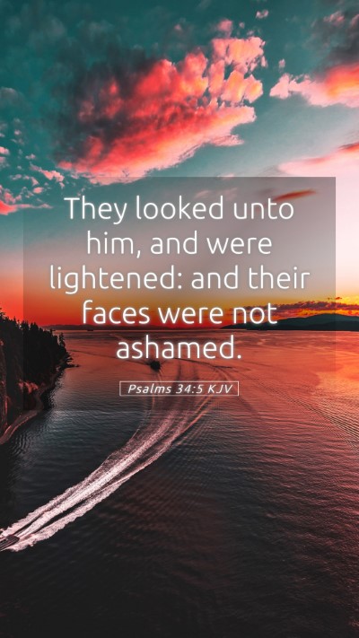 Picture 05 - Psalms 34:5 KJV Mobile Phone Wallpaper - They looked unto him, and were lightened: and - Mobile Bible Verse Wallpaper