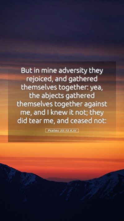 Picture 05 - Psalms 35:15 KJV Mobile Phone Wallpaper - But in mine adversity they rejoiced, and gathered - Mobile Bible Verse Wallpaper
