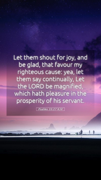 Picture 05 - Psalms 35:27 KJV Mobile Phone Wallpaper - Let them shout for joy, and be glad, that favour - Mobile Bible Verse Wallpaper