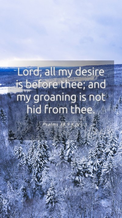 Picture 05 - Psalms 38:9 KJV Mobile Phone Wallpaper - Lord, all my desire is before thee; and my - Mobile Bible Verse Wallpaper