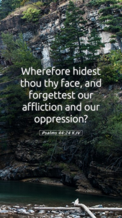Picture 05 - Psalms 44:24 KJV Mobile Phone Wallpaper - Wherefore hidest thou thy face, and forgettest - Mobile Bible Verse Wallpaper