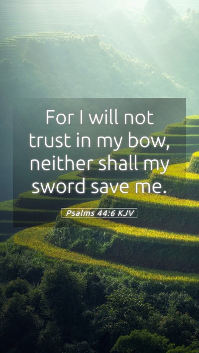 Picture 05 - Psalms 44:6 KJV Mobile Phone Wallpaper - For I will not trust in my bow, neither shall my - Mobile Bible Verse Wallpaper