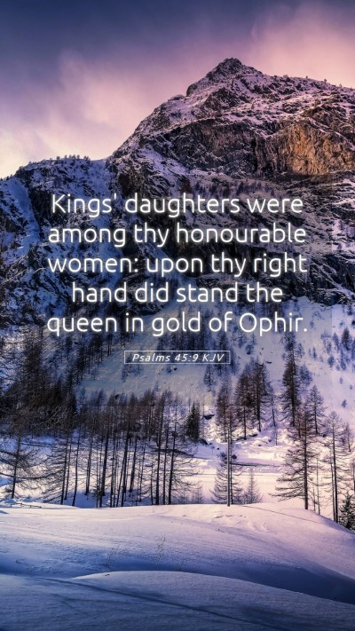 Picture 05 - Psalms 45:9 KJV Mobile Phone Wallpaper - Kings' daughters were among thy honourable women: - Mobile Bible Verse Wallpaper