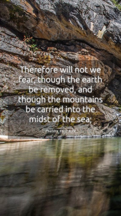 Picture 05 - Psalms 46:2 KJV Mobile Phone Wallpaper - Therefore will not we fear, though the earth be - Mobile Bible Verse Wallpaper