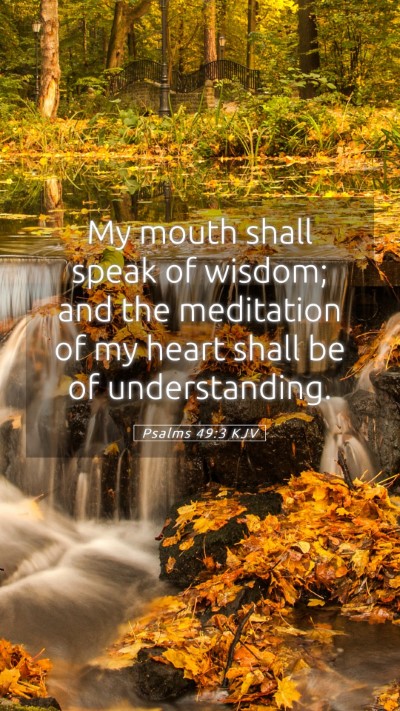 Picture 05 - Psalms 49:3 KJV Mobile Phone Wallpaper - My mouth shall speak of wisdom; and the - Mobile Bible Verse Wallpaper