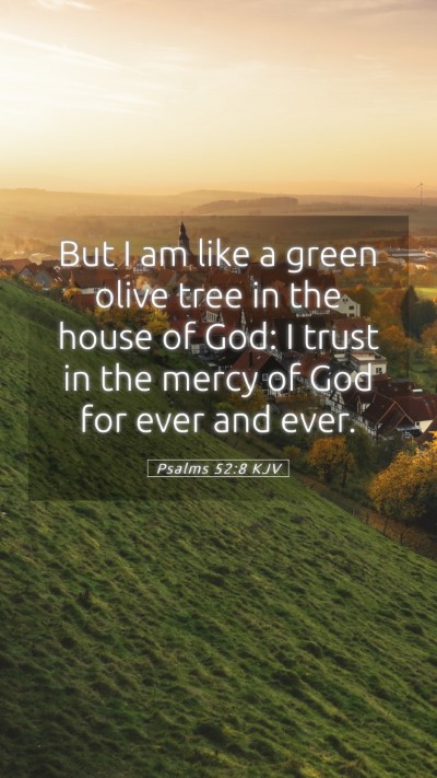 Picture 05 - Psalms 52:8 KJV Mobile Phone Wallpaper - But I am like a green olive tree in the house of - Mobile Bible Verse Wallpaper