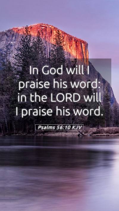 Picture 05 - Psalms 56:10 KJV Mobile Phone Wallpaper - In God will I praise his word: in the LORD will I - Mobile Bible Verse Wallpaper