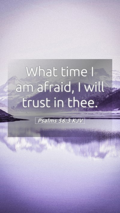 Picture 05 - Psalms 56:3 KJV Mobile Phone Wallpaper - What time I am afraid, I will trust in - Mobile Bible Verse Wallpaper