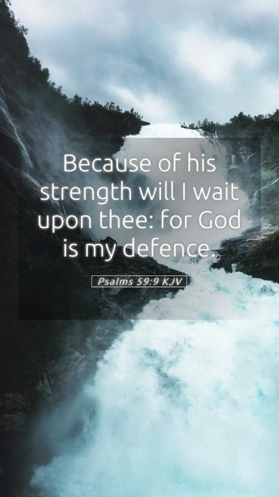 Picture 05 - Psalms 59:9 KJV Mobile Phone Wallpaper - Because of his strength will I wait upon thee: - Mobile Bible Verse Wallpaper