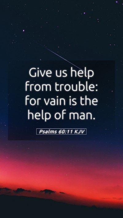 Picture 05 - Psalms 60:11 KJV Mobile Phone Wallpaper - Give us help from trouble: for vain is the help - Mobile Bible Verse Wallpaper
