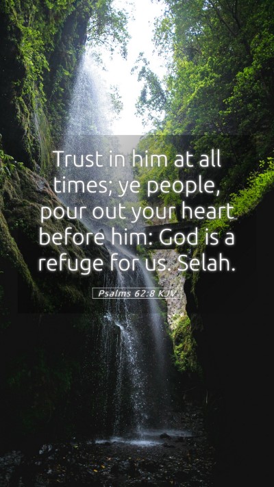 Picture 05 - Psalms 62:8 KJV Mobile Phone Wallpaper - Trust in him at all times; ye people, pour out - Mobile Bible Verse Wallpaper
