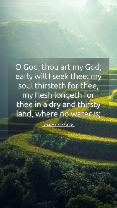 Picture 05 - Psalms 63:1 KJV Mobile Phone Wallpaper - O God, thou art my God; early will I seek thee: - Mobile Bible Verse Wallpaper