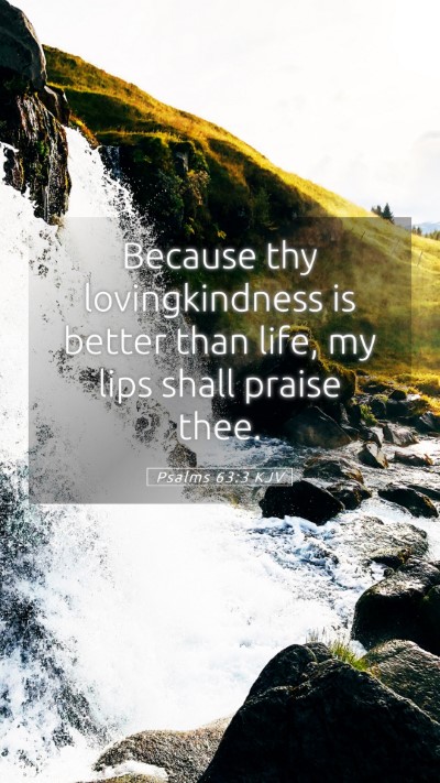 Picture 05 - Psalms 63:3 KJV Mobile Phone Wallpaper - Because thy lovingkindness is better than life, - Mobile Bible Verse Wallpaper