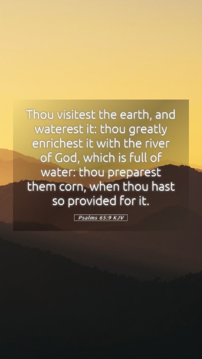 Picture 05 - Psalms 65:9 KJV Mobile Phone Wallpaper - Thou visitest the earth, and waterest it: thou - Mobile Bible Verse Wallpaper
