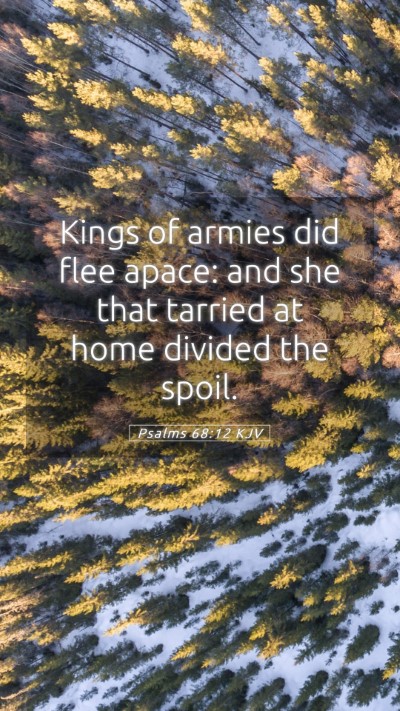 Picture 05 - Psalms 68:12 KJV Mobile Phone Wallpaper - Kings of armies did flee apace: and she that - Mobile Bible Verse Wallpaper