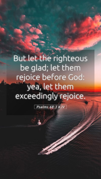 Picture 05 - Psalms 68:3 KJV Mobile Phone Wallpaper - But let the righteous be glad; let them rejoice - Mobile Bible Verse Wallpaper