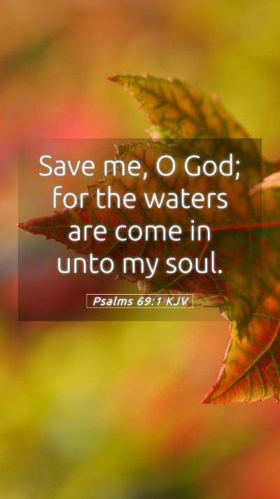 Picture 05 - Psalms 69:1 KJV Mobile Phone Wallpaper - Save me, O God; for the waters are come in unto - Mobile Bible Verse Wallpaper