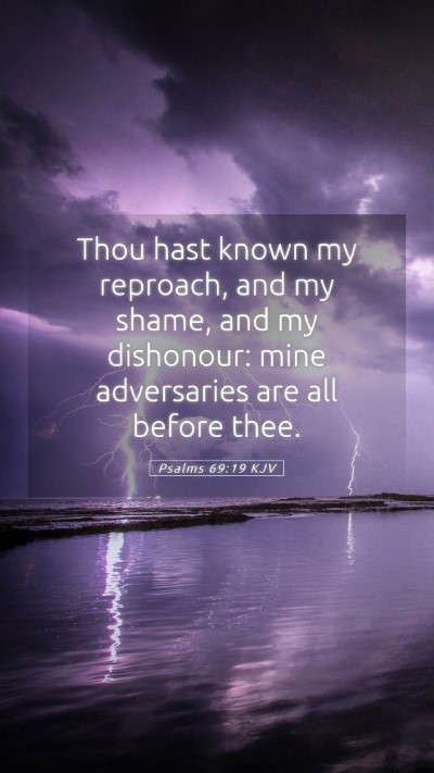 Picture 05 - Psalms 69:19 KJV Mobile Phone Wallpaper - Thou hast known my reproach, and my shame, and my - Mobile Bible Verse Wallpaper