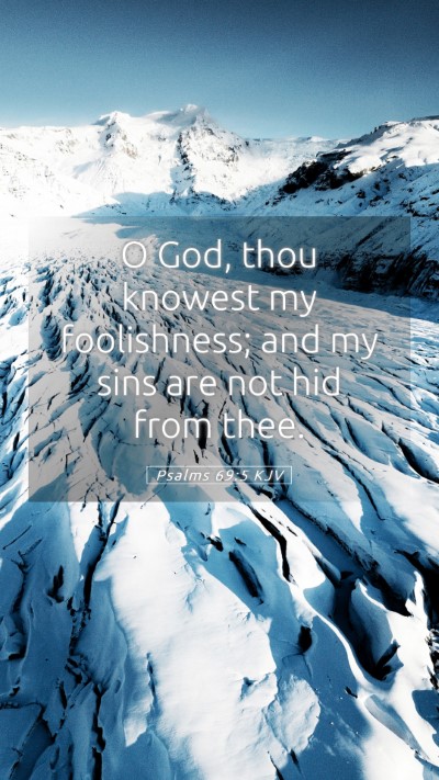 Picture 05 - Psalms 69:5 KJV Mobile Phone Wallpaper - O God, thou knowest my foolishness; and my sins - Mobile Bible Verse Wallpaper