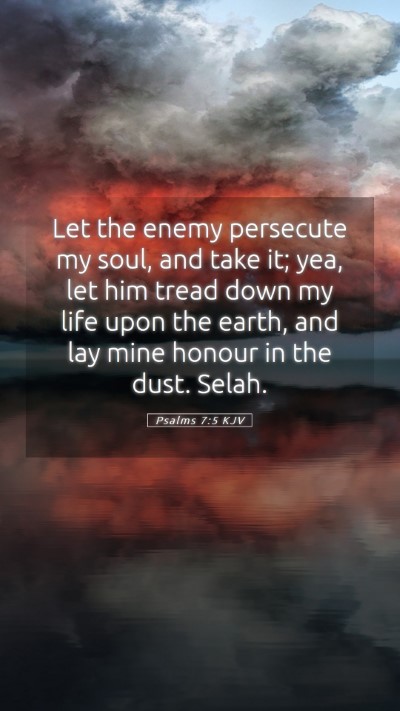 Picture 05 - Psalms 7:5 KJV Mobile Phone Wallpaper - Let the enemy persecute my soul, and take it; - Mobile Bible Verse Wallpaper