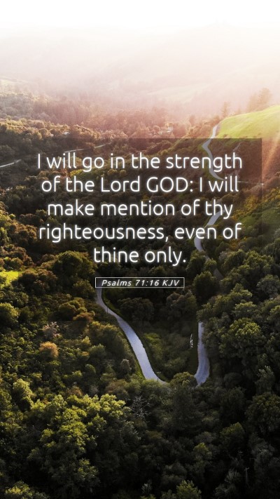 Picture 05 - Psalms 71:16 KJV Mobile Phone Wallpaper - I will go in the strength of the Lord GOD: I will - Mobile Bible Verse Wallpaper