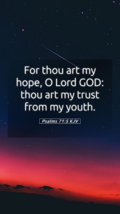 Picture 05 - Psalms 71:5 KJV Mobile Phone Wallpaper - For thou art my hope, O Lord GOD: thou art my - Mobile Bible Verse Wallpaper