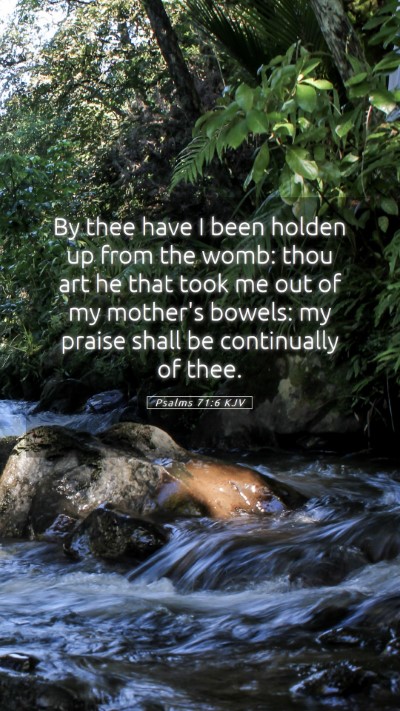 Picture 05 - Psalms 71:6 KJV Mobile Phone Wallpaper - By thee have I been holden up from the womb: thou - Mobile Bible Verse Wallpaper