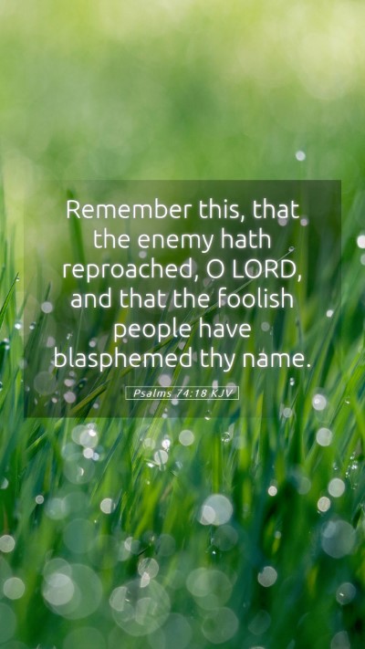 Picture 05 - Psalms 74:18 KJV Mobile Phone Wallpaper - Remember this, that the enemy hath reproached, O - Mobile Bible Verse Wallpaper