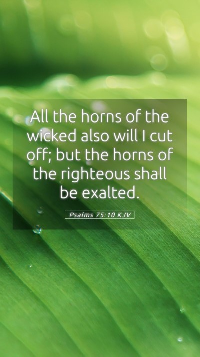 Picture 05 - Psalms 75:10 KJV Mobile Phone Wallpaper - All the horns of the wicked also will I cut off; - Mobile Bible Verse Wallpaper