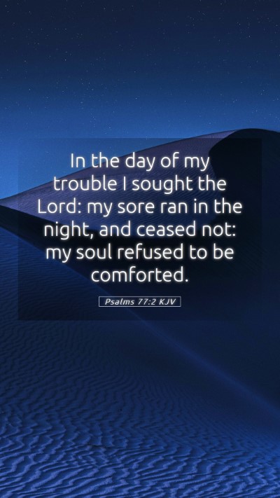 Picture 05 - Psalms 77:2 KJV Mobile Phone Wallpaper - In the day of my trouble I sought the Lord: my - Mobile Bible Verse Wallpaper