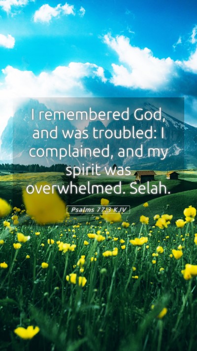 Picture 05 - Psalms 77:3 KJV Mobile Phone Wallpaper - I remembered God, and was troubled: I complained, - Mobile Bible Verse Wallpaper
