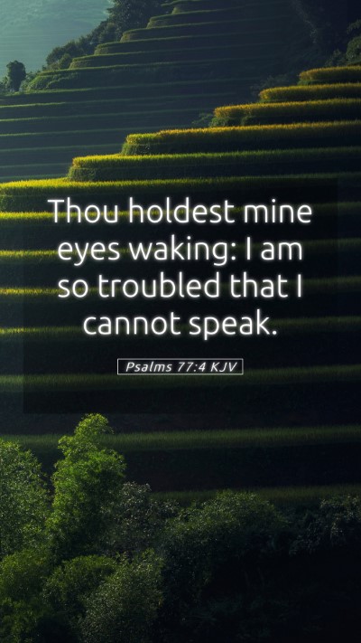 Picture 05 - Psalms 77:4 KJV Mobile Phone Wallpaper - Thou holdest mine eyes waking: I am so troubled - Mobile Bible Verse Wallpaper