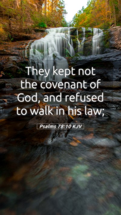Picture 05 - Psalms 78:10 KJV Mobile Phone Wallpaper - They kept not the covenant of God, and refused to - Mobile Bible Verse Wallpaper