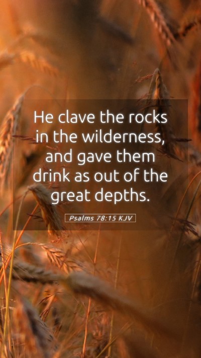 Picture 05 - Psalms 78:15 KJV Mobile Phone Wallpaper - He clave the rocks in the wilderness, and gave - Mobile Bible Verse Wallpaper
