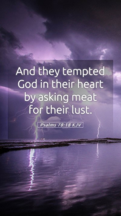 Picture 05 - Psalms 78:18 KJV Mobile Phone Wallpaper - And they tempted God in their heart by asking - Mobile Bible Verse Wallpaper