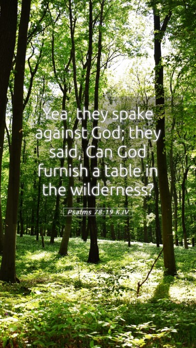 Picture 05 - Psalms 78:19 KJV Mobile Phone Wallpaper - Yea, they spake against God; they said, Can God - Mobile Bible Verse Wallpaper