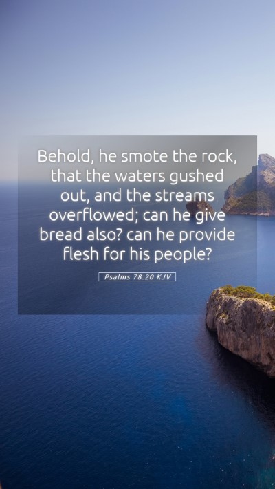 Picture 05 - Psalms 78:20 KJV Mobile Phone Wallpaper - Behold, he smote the rock, that the waters gushed - Mobile Bible Verse Wallpaper