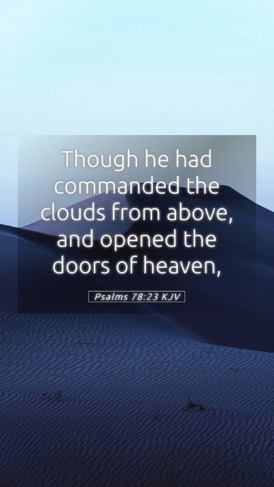 Picture 05 - Psalms 78:23 KJV Mobile Phone Wallpaper - Though he had commanded the clouds from above, - Mobile Bible Verse Wallpaper
