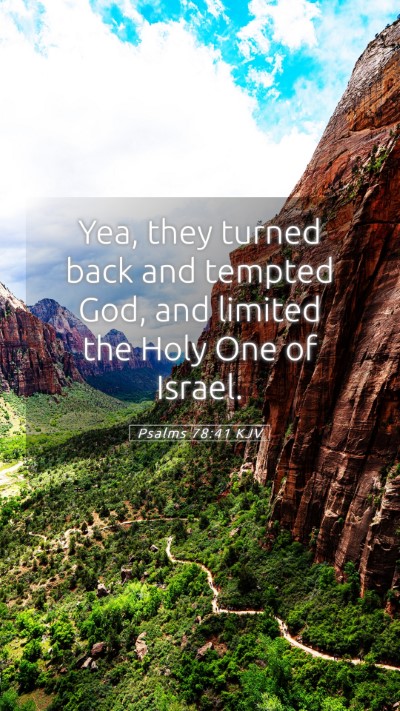 Picture 05 - Psalms 78:41 KJV Mobile Phone Wallpaper - Yea, they turned back and tempted God, and - Mobile Bible Verse Wallpaper