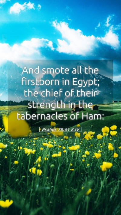 Picture 05 - Psalms 78:51 KJV Mobile Phone Wallpaper - And smote all the firstborn in Egypt; the chief - Mobile Bible Verse Wallpaper