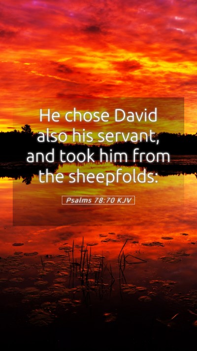Picture 05 - Psalms 78:70 KJV Mobile Phone Wallpaper - He chose David also his servant, and took him - Mobile Bible Verse Wallpaper