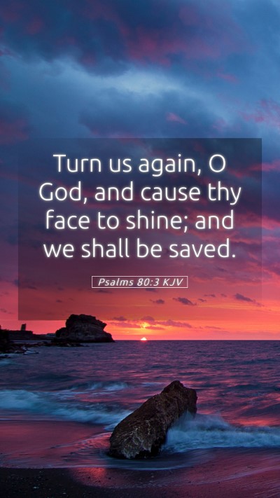 Picture 05 - Psalms 80:3 KJV Mobile Phone Wallpaper - Turn us again, O God, and cause thy face to - Mobile Bible Verse Wallpaper