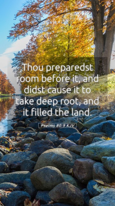 Picture 05 - Psalms 80:9 KJV Mobile Phone Wallpaper - Thou preparedst room before it, and didst cause - Mobile Bible Verse Wallpaper