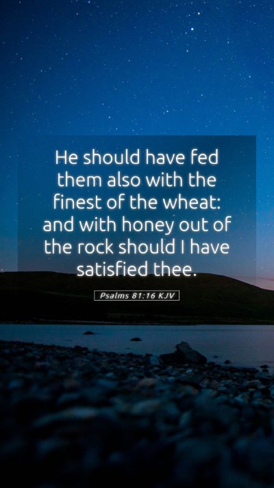 Picture 05 - Psalms 81:16 KJV Mobile Phone Wallpaper - He should have fed them also with the finest of - Mobile Bible Verse Wallpaper