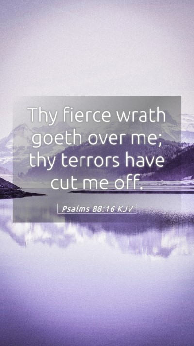 Picture 05 - Psalms 88:16 KJV Mobile Phone Wallpaper - Thy fierce wrath goeth over me; thy terrors have - Mobile Bible Verse Wallpaper