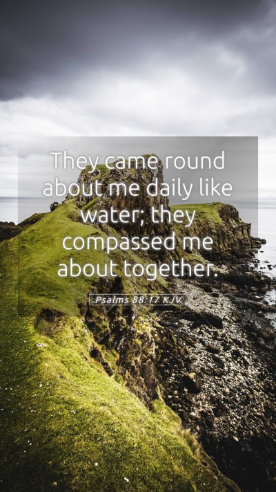 Picture 05 - Psalms 88:17 KJV Mobile Phone Wallpaper - They came round about me daily like water; they - Mobile Bible Verse Wallpaper