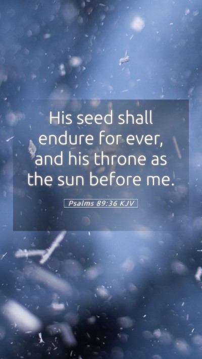 Picture 05 - Psalms 89:36 KJV Mobile Phone Wallpaper - His seed shall endure for ever, and his throne as - Mobile Bible Verse Wallpaper