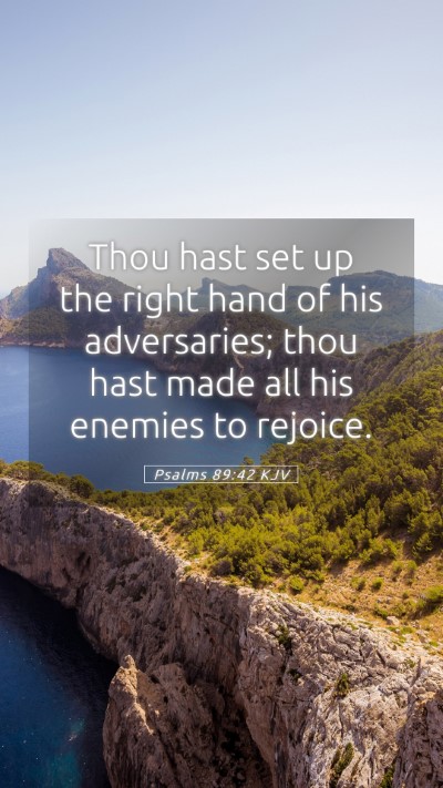 Picture 05 - Psalms 89:42 KJV Mobile Phone Wallpaper - Thou hast set up the right hand of his - Mobile Bible Verse Wallpaper
