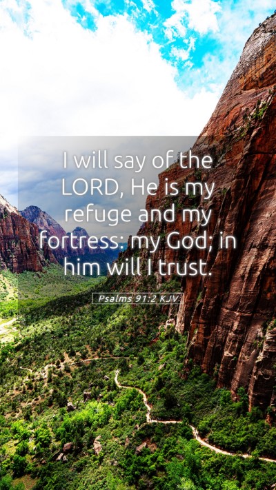 Picture 05 - Psalms 91:2 KJV Mobile Phone Wallpaper - I will say of the LORD, He is my refuge and my - Mobile Bible Verse Wallpaper